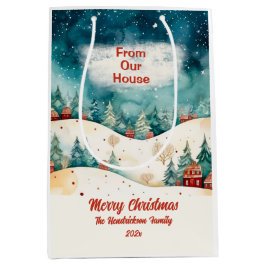 Bolsa De Regalo Mediana De nuestra casa Vintage Christmas