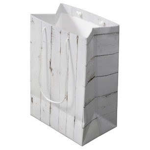 Bolsa de regalo mediana de tono de madera blanca r