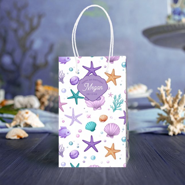 Bolsa De Regalo Mediana Debajo del patrón de vida marina en el mar ID1143 (Subido por el creador)