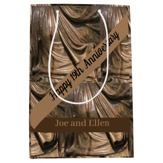 Bolsa De Regalo Mediana Decimonoveno Aniversario Boda (Anverso)