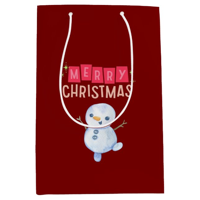 Bolsa De Regalo Mediana Deck the Halls: Feliz Navidad Alegre" (Anverso)