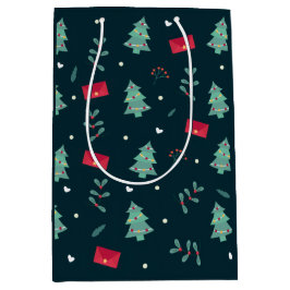 Bolsa De Regalo Mediana Deep Green Christmas Trees Perfect