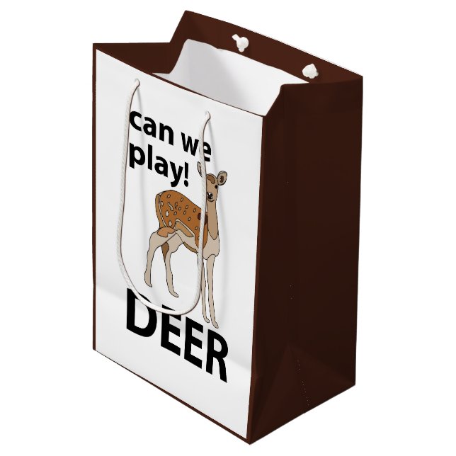 Bolsa De Regalo Mediana Deer Can We Play Cute Deer (Angulo Anverso)