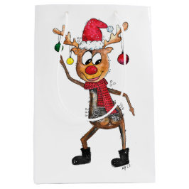 Bolsa De Regalo Mediana Deer de Navidades de danza caprichoso
