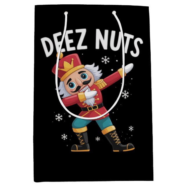 Bolsa De Regalo Mediana Deez Nuts Nutcracker Nut Funny Christmas  (Anverso)