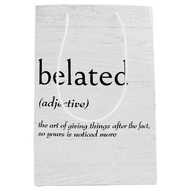 Bolsa De Regalo Mediana Definición de diccionario para cumpleaños con BORD (Anverso)