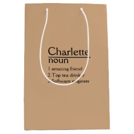 Bolsa De Regalo Mediana Definición de nombre personalizado