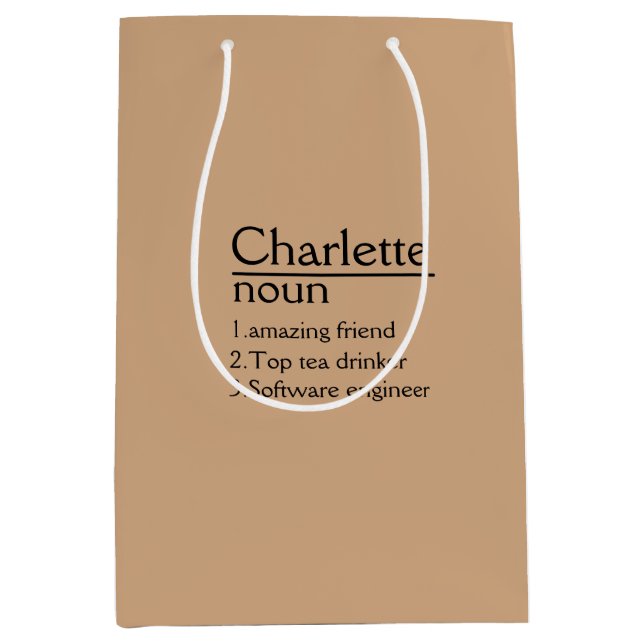 Bolsa De Regalo Mediana Definición de nombre personalizado (Anverso)