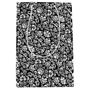 Bolsa De Regalo Mediana Deja el patrón 14b. negro BG