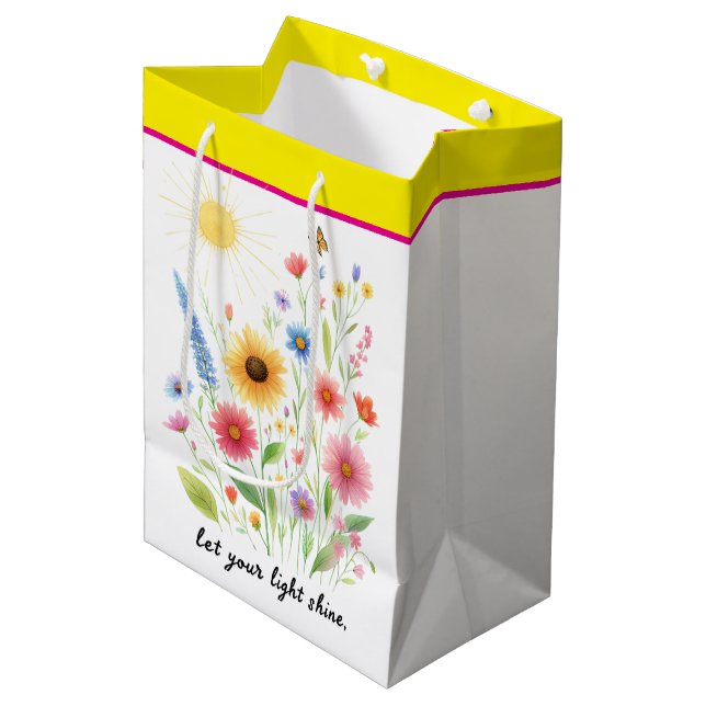 Bolsa De Regalo Mediana Dejar que brillen flores y sol (Angulo Anverso)
