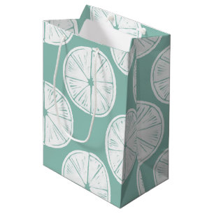 Bolsa De Regalo Mediana Déjenos Taco sobre modelo verde azulado de la cal