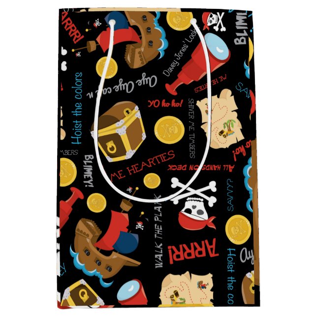 Bolsa de regalo mediana del Fiesta Pirata de la is (Anverso)