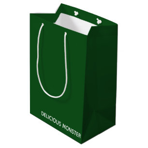 Bolsa De Regalo Mediana Delicioso nombre de color verde Monster