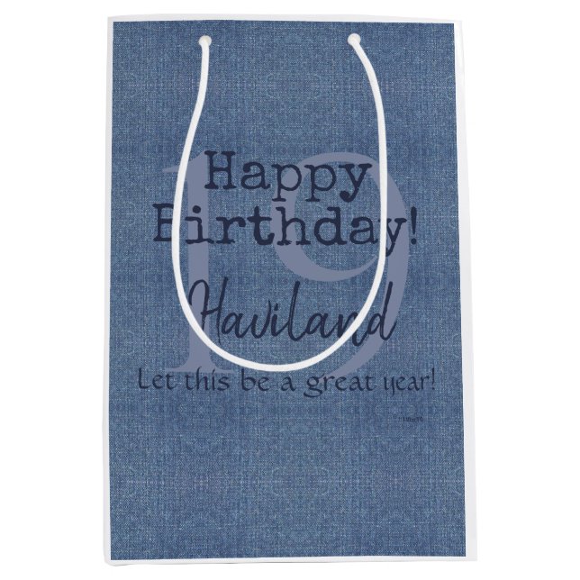 Bolsa De Regalo Mediana Denim Look Personalizable Gift HAMbyWG (Anverso)