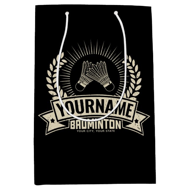 Bolsa De Regalo Mediana Deportes de raqueta de jugador de bádminton person (Anverso)