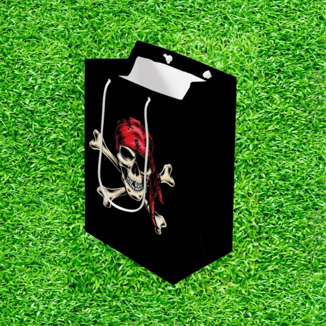 Bolsa De Regalo Mediana Desata tu pirata interior sobre el verde (Swing in Style: Perfect Pirate Gifts for Every Golfer's Birthday!)