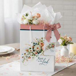 Bolsa De Regalo Mediana descansa en el Señor floral