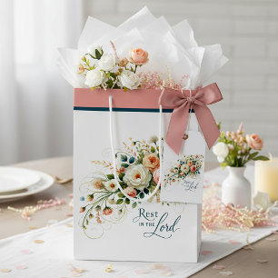 Bolsa De Regalo Mediana Descansa en el Señor floral