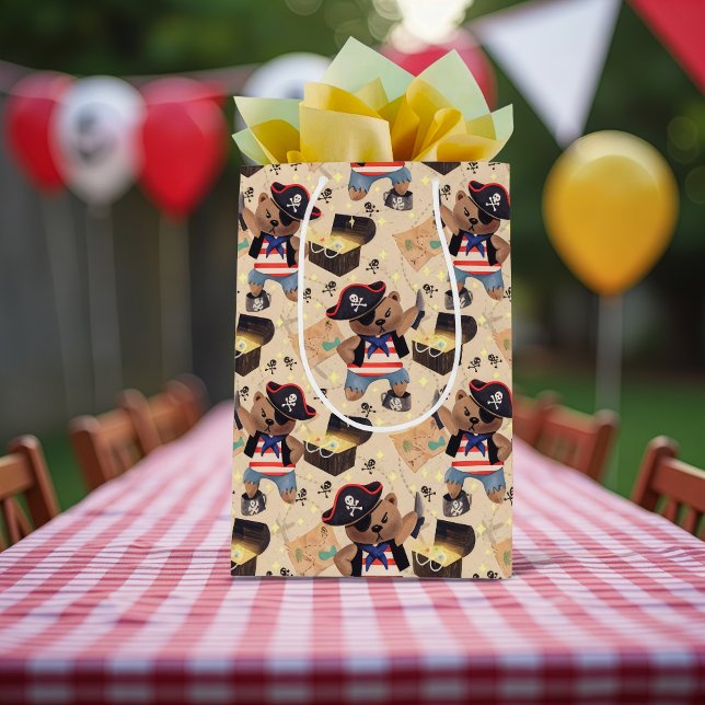 Bolsa De Regalo Mediana Desenvolver la aventura: oso pirata (Subido por el creador)