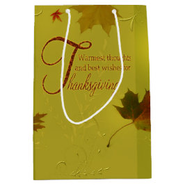 Bolsa De Regalo Mediana Deseos de Acción de Gracias La Tipografía Se Deja
