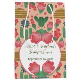 Bolsa De Regalo Mediana Desert Rubor Pink Floral Baby Shower