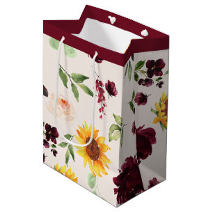 Bolsa De Regalo Mediana Despedida de Soltera de Girasoles de Otoño y Rosas