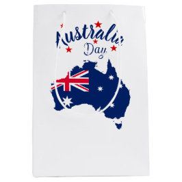 Bolsa De Regalo Mediana Día de Australia Azul y Blanco Rojo