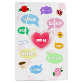 Bolsa De Regalo Mediana Día de la Madre Mejor Mamá Palabra Nubes Reina Cor