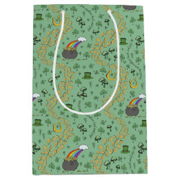 Bolsa De Regalo Mediana Día de la Suerte Verde y la Alegría