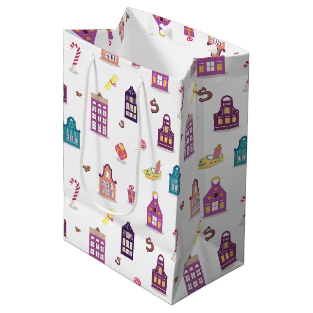Bolsa De Regalo Mediana Día de San Nicolás en Sinterklaas vacaciones holan (Angulo Anverso)