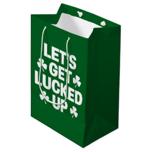 Bolsa De Regalo Mediana Día de San Patricio Vamos a tener suerte Trébol ir