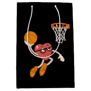 Bolsa De Regalo Mediana Día de San Valentín Corazón Hundido Baloncesto Lin