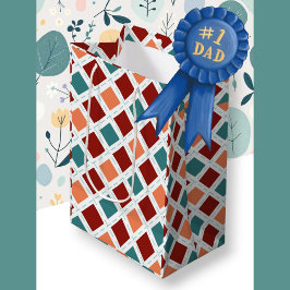 Bolsa De Regalo Mediana Día del Padre Verde azulado y Naranja