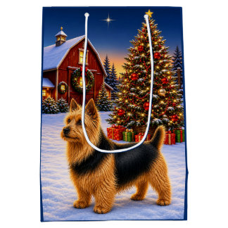 Bolsa De Regalo Mediana Día festivo del terrier australiano