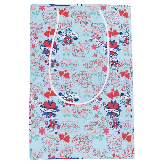 Bolsa De Regalo Mediana Día Madre BG 02 LBlue BG (Anverso)