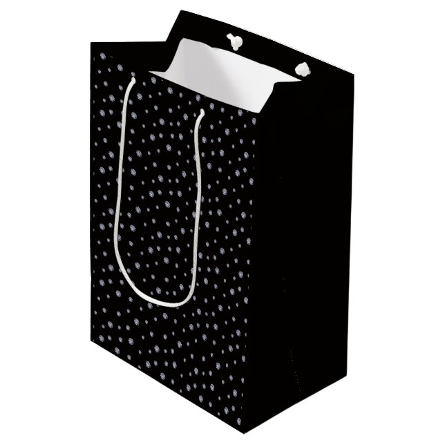 Bolsa De Regalo Mediana Diamantes de imitación de negro (Angulo Anverso)