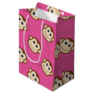 Bolsa De Regalo Mediana Dibujo animado del mono