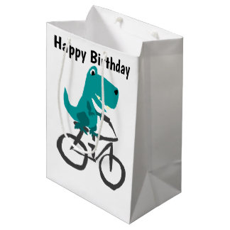 Bolsa De Regalo Mediana Dibujo animado divertido de la bicicleta del