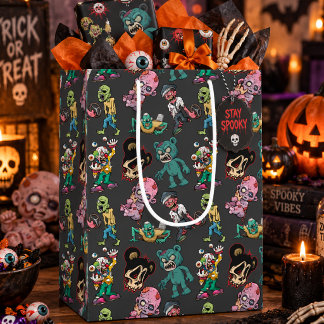 Bolsa De Regalo Mediana Dibujo animado divertido y espeluznante de monstru