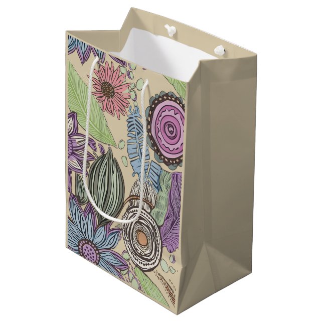 Bolsa De Regalo Mediana Dicha Botánica (Angulo Anverso)