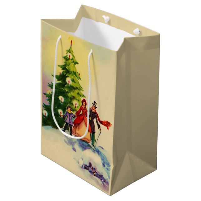 Bolsa De Regalo Mediana Dickens style Christmas illustration (Angulo Anverso)
