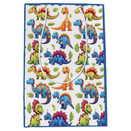 Bolsa De Regalo Mediana Dino-Mite, un Fiesta vibrante con temas de dinosau