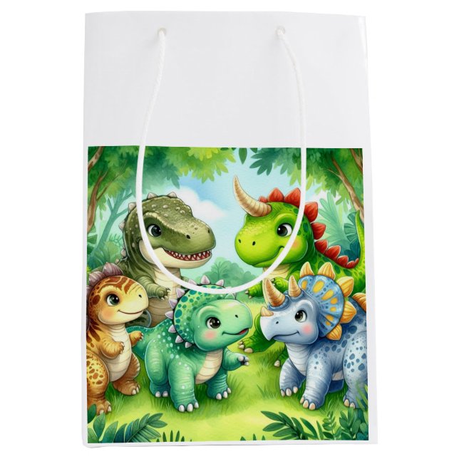 Bolsa De Regalo Mediana Dinosaurio (Anverso)