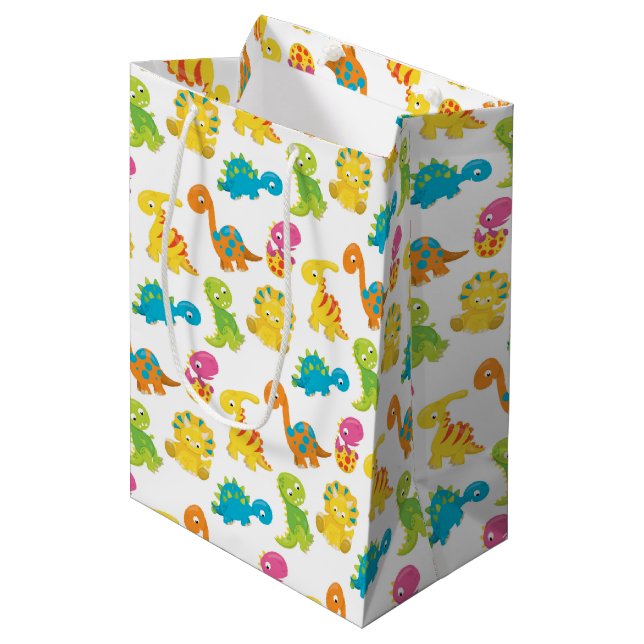 Bolsa De Regalo Mediana Dinosaurio Adorable (Angulo Anverso)