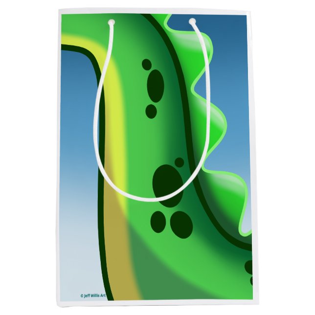 Bolsa De Regalo Mediana DINOSAURIO DE LARGO LARGO MISTERIO de Jeff Willis  (Anverso)