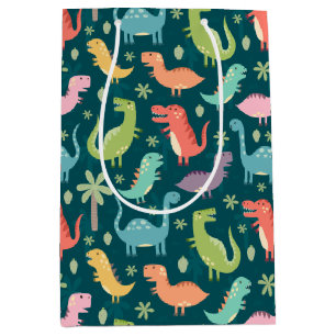 Bolsa De Regalo Mediana Dinosaurios coloridos y cortos por la noche
