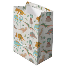 Bolsa De Regalo Mediana Dinosaurs Kids Hand Drawn Boho Dinosaur Pattern