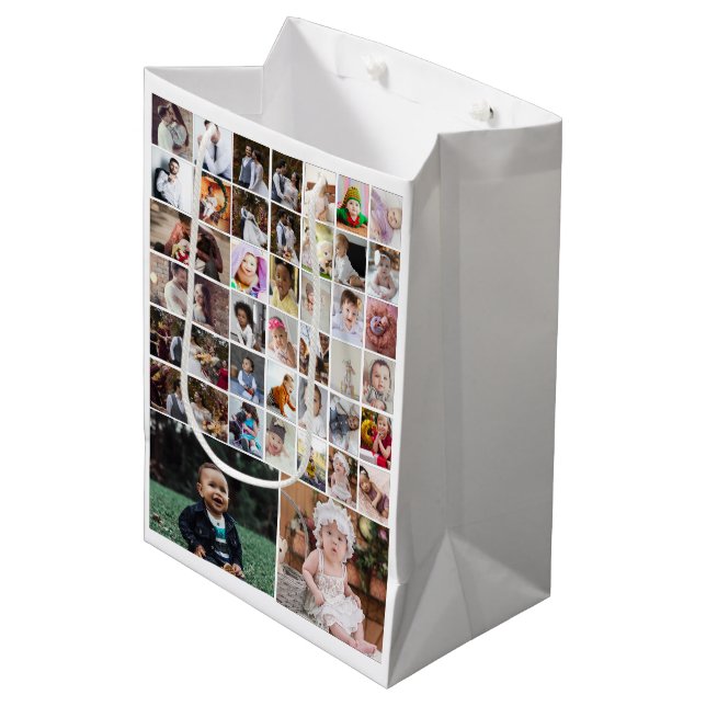 Bolsa De Regalo Mediana Diseñar su propio Collage de fotos de 40 (Angulo Anverso)