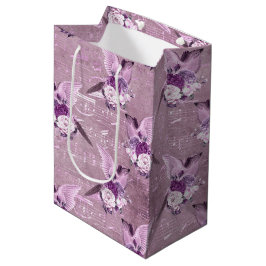 Bolsa De Regalo Mediana Diseño 10 de la Serie de Papel Lavanda Efímero
