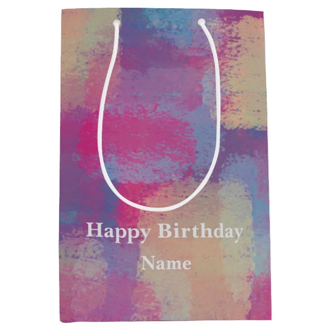 Bolsa De Regalo Mediana Diseño abstracto de pasteles Pastel (Anverso)